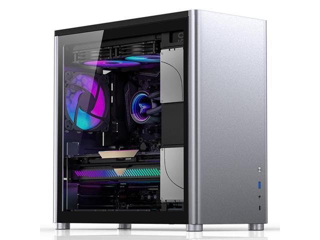 JONSBO D40 SILVER ATX /MATX Tower Computer Case, Aluminum/Steel/Tempered Glass-Sides Transparent, Simple High Compatibility ATX/ MATX Chassis, Support 240 Water &168mm Air Cooling, 355mm GPU Support