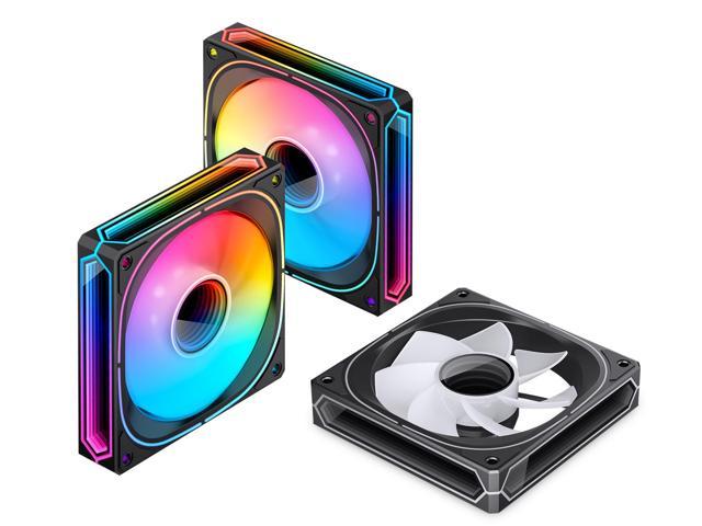 JONSBO FR-505BR (Reverse) 3 PACK 120mm Case Fan, Reverse Blade, H25MM ARGB Infinity Mirror Series,3 Sides ARGB lighting along with the Front ARGB