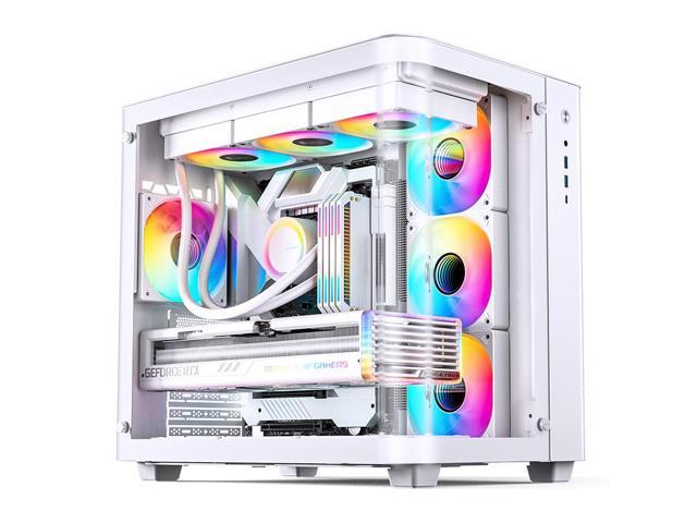 JONSBO TK-3 WHITE One-piece Curved Glass ATX Case, Separated Cabinet ...