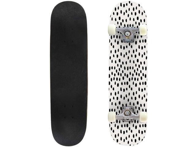 Classic Concave Skateboard for Girls Beginners, Preppy brushstroke free polka dots black and white spots dots Standard Skateboards 8'' Extreme Sports Outdoor Skateboards - Newegg.com