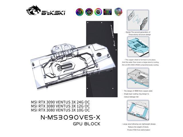 Bykski 3080 3090 GPU Water Cooling Block For MSI RTX3090 3080 VENTUS, Graphics Card Liquid Cooler System, N-MS3090VES-X