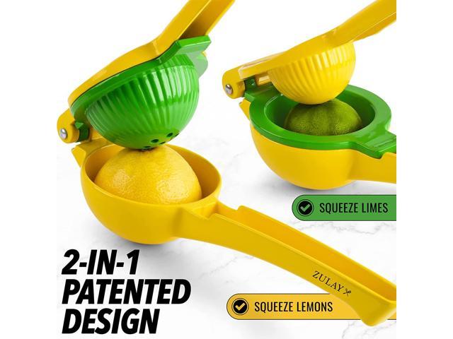 Zulay Professional Citrus Juicer - Manual Citrus Press and Orange Squeezer + 2 in 1 Metal Lemon Squeezer Complete Set