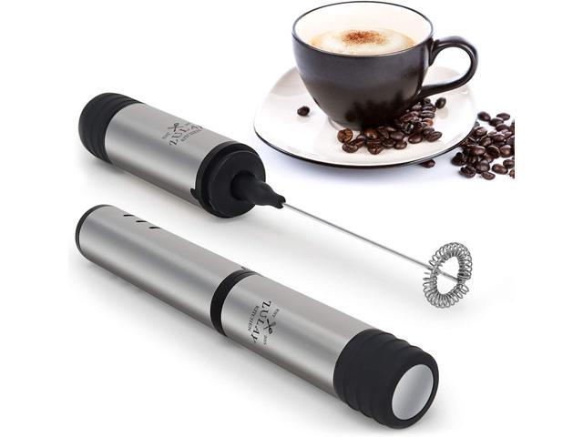 Electric Milk Frother With Double Whisk, Usb Rechargeable Milk Frother, 2  In 1 Handheld Battery Operated Milk Frother For Coffee Hy