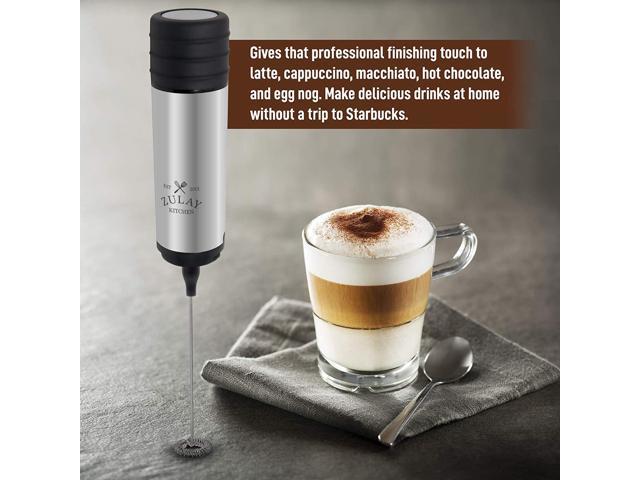 Primula Handheld Milk Frother Electric Hand Foam Lattes, Cappuccinos and  Matcha, Stainless Steel Whisk, Battery Operated Foamer, Mini Frappe Maker