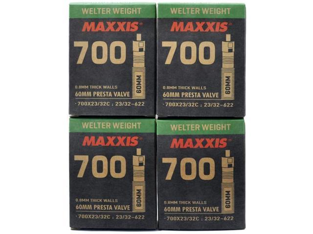 Maxxis Welter Weight 700x23-32C 60mm Bike Inner Tube Presta FV, 4 Pack, STB2213-4
