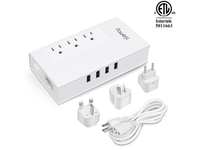 Travel Voltage Converter Power  Adapter Step Down 220v to 110v AC with USB-ETL 