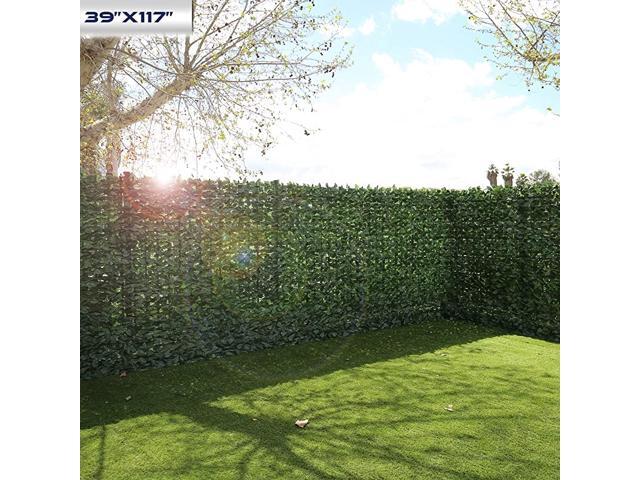 Adjustable Artificial Hedge Laurel leaf Garden Wall Fence Railing Privacy Screen 