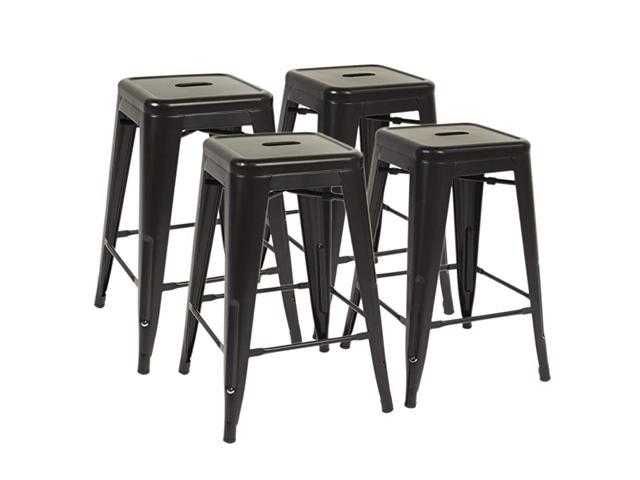 Kitchen Dining Stool Backless Bar Chair, 24 Inch Backless Metal Bar Stools