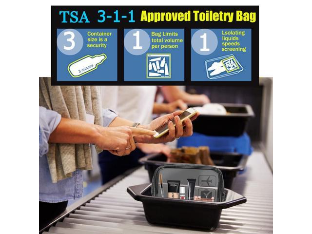 Hanging Toiletry Bag, TSA Approved 3-1-1 Travel Toiletry Bag, Clear Makeup  Bag Cosmetic Organizer for Men and Women, Quart Size Transparent Liquids  Small Pouch for Airport Security & Carry On 