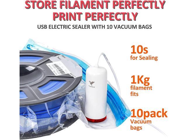 GIANTARM 3D Printer Filament Vacuum Storage Bags Kit with Electric Pump,  Prevent and Monitor Moisture Keeping Filament Dry, Larger Vacuum Bag/Kit,  40