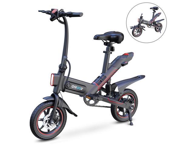 Gyroor 450W Folding Electric Bicycle, 14'' Electric Bike for Adults and Teenagers with 18.6MPH Waterproof Folding Electric Bike with Removable 36V 10Ah Lithium-Ion Battery Throttle & Pedal Assist