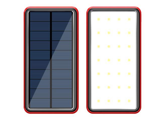 Lurkwolfer Solar Charger Power Bank 30000mAh Portable Charger with 4 USB 2.4A Outputs, External Battery Pack with Ultra Bright LED Flashlights Phone Chargers for Phone, Tablet and Camping Outdoors