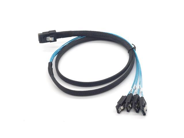 MINI SAS 4i SFF-8087 36P To 4 SATA 7P cable,12Gbps,1m US Selling 