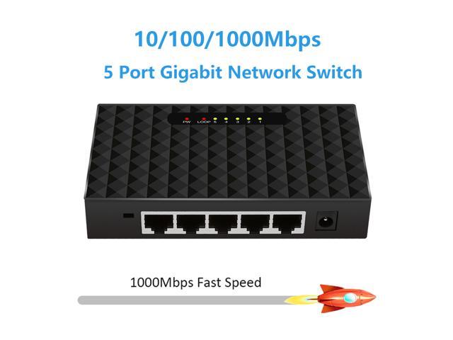 Weastlinks 5 Port Gigabit Switch Ethernet Smart Switcher High Performance  1000Mbps Ethernet Network Switch RJ45 Hub Internet Splitter 