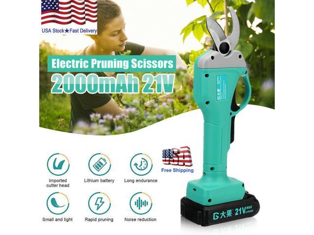 Details about   US STOCK 4CM 21V Cordless Electric Pruning Shears Secateur Garden Branch Cutter 