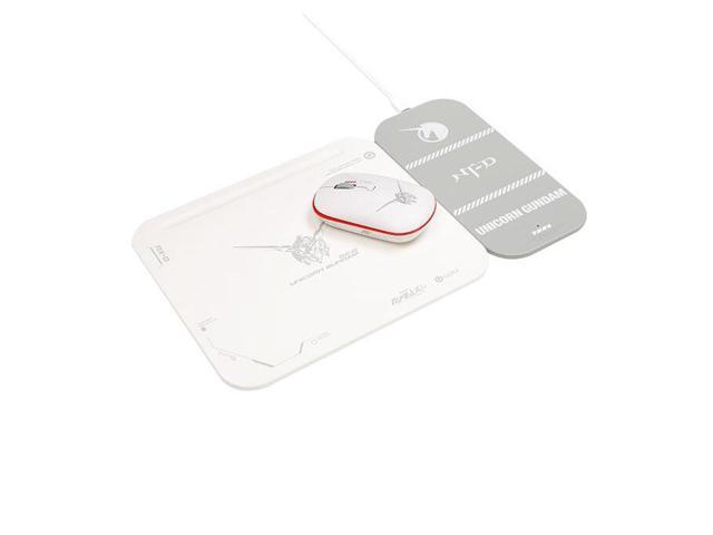 ASUS Adol RX-0 UNICORN GUNDAM White Wireless Mouse+ASUS Wireless Charging Mouse Pad, ASUS&GUNDAM Collaboration Edition, 2.4Ghz 2000 dpi Adjustable Mouse, GUNDAM Mouse