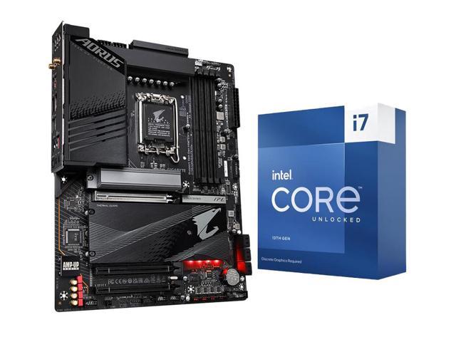 Intel Core i7-13700KF - Core i7 13th Gen Raptor Lake 16-Core (8P+8E) LGA  1700 125W Desktop Processor and GIGABYTE Z790 AORUS ELITE AX LGA 1700 Intel  