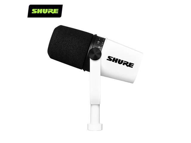 Shure MV7 Podcast Microphone (White) for Podcasting, Home