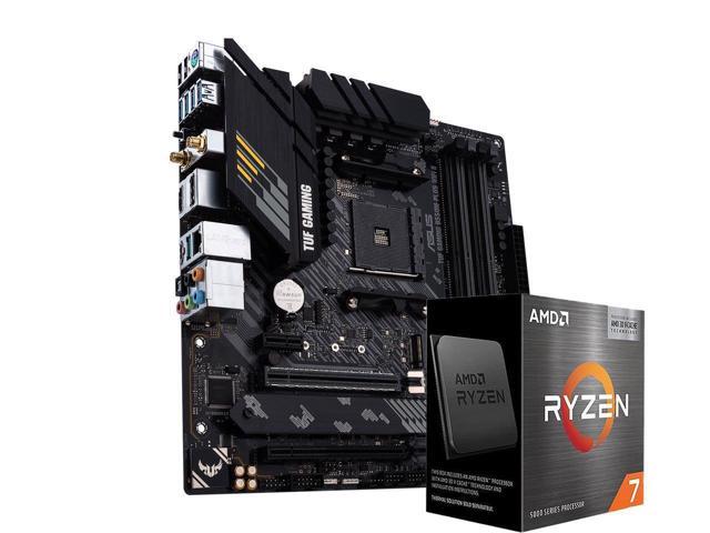 ASUS TUF GAMING B550M-PLUS WIFI II AM4 AMD B550 SATA 6Gb/s Micro ATX AMD  Motherboard and AMD R7 5700X - Ryzen 7 5000 Series 8-Core 3.4 GHz Socket  AM4