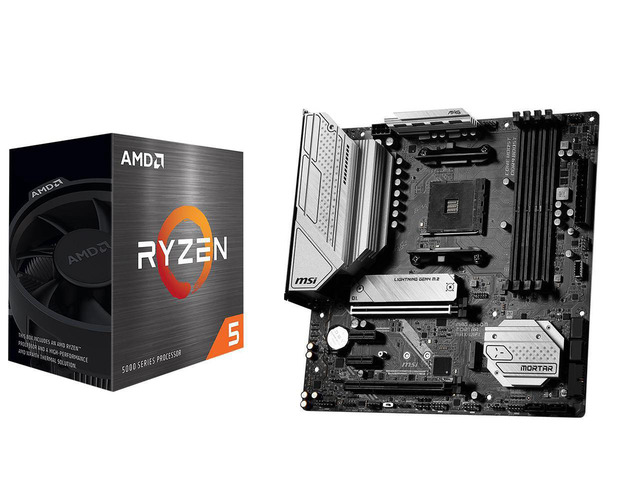 MSI MAG B550M MORTAR MAX WIFI Micro ATX Motherboard, MSI AM4 AMD Motherboard and AMD Ryzen 5 5500 - Ryzen 5 5000 Series 6-Core Socket AM4 65W,AMD Motherboard CPU Combo
