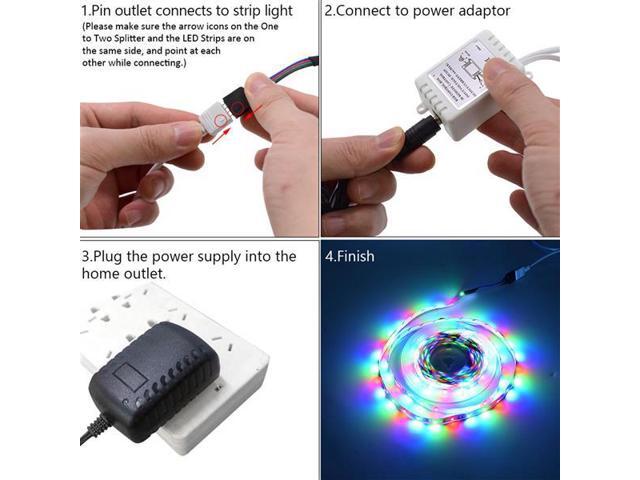 Plastic 150-LED SMD3528 24W RGB IR44 Light Strip Set with IR Remote Controller (White Lamp Plate)<br />