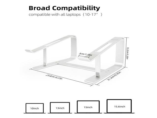Laptop Stand, Computer Stand for Laptop, Aluminium Laptop Riser, Ergonomic Laptop Holder Compatible with MacBook Air Pro, Dell XPS, More 10-17 Inch Laptops Work from Home-Sliver<br />