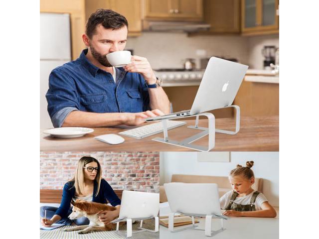 Laptop Stand, Computer Stand for Laptop, Aluminium Laptop Riser, Ergonomic Laptop Holder Compatible with MacBook Air Pro, Dell XPS, More 10-17 Inch Laptops Work from Home-Sliver<br />