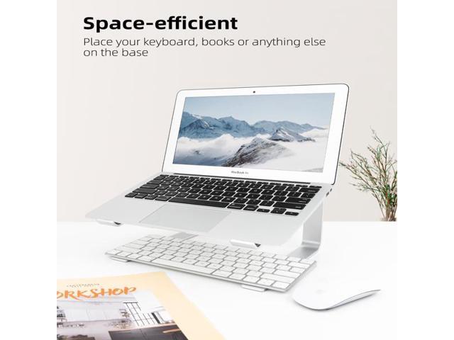 Laptop Stand, Computer Stand for Laptop, Aluminium Laptop Riser, Ergonomic Laptop Holder Compatible with MacBook Air Pro, Dell XPS, More 10-17 Inch Laptops Work from Home-Sliver<br />