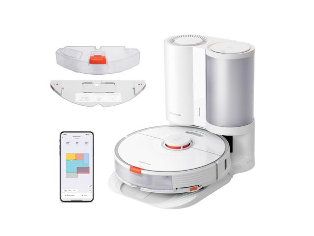 Roborock S7+ Robot Vacuum and Sonic Mop with Auto-Empty Dock, Stores up to 60-Days of Dust, Auto Lifting Mop, Ultrasonic Carpet Detection, 2500Pa Suction, White