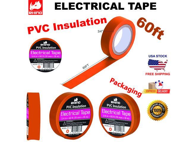 White 19mm x 18m RHINO PVC Insulation Electrical Tape 3/4 in x60FT 