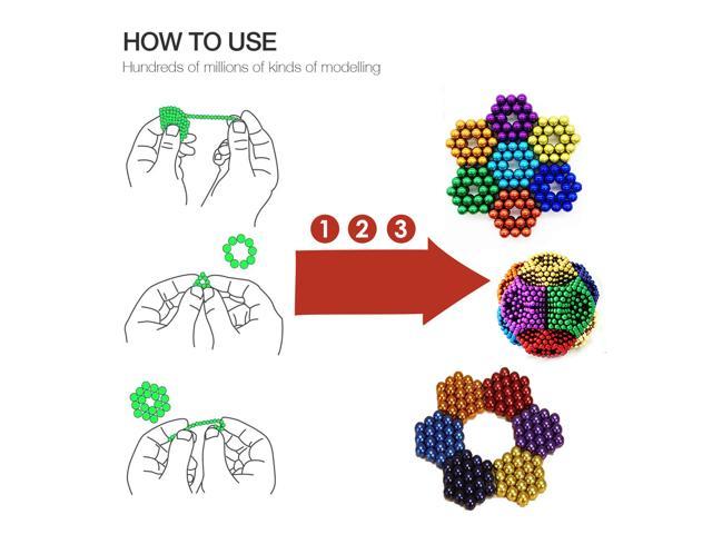 Sky Magnets 5mm Magnetic Balls Cube Fidget Gadget Toys Rare Earth Magnet Office Desk Toy Games Magnet Toys Multicolor Beads Stress Relief Toys for Adults Blue 