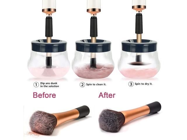 DOTSOG Makeup Brush Cleaner Dryer Sets Electric Brush Cleaner Machine  Automatic Brush Cleaner Spinner Makeup BrushTools,Cleaning Soap and  Silicone