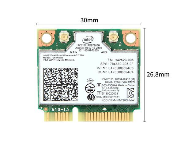 Intel 7260 7260hmw an 2,4ghz 5ghz WiFi card Bluetooth 4.0 mini PCI Express 