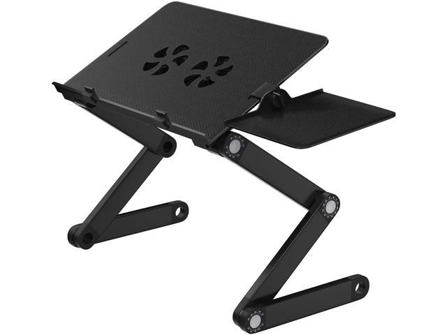 Adjustable Laptop Stand, Portable Laptop Table Stand with 2 CPU Cooling Fans,Detachable Mouse Pad, Ergonomic Lap Desk TV Bed Tray Standing Desk