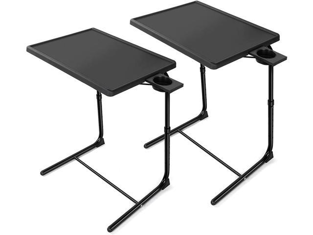 Adjustable TV Trays - TV Tray Tables on Bed & Sofa, Adjustable Laptop Table as TV Food Tray, Work Tray with 6 Heights & 3 Tilt Angles Adjustable(2Pack)