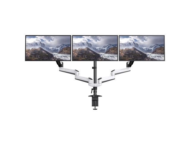 Triple Monitor Stand - Full Motion Articulating Aluminum Gas Spring Monitor Mount Fit Three 17 to 32 inch LCD Computer Screens with Clamp, Grommet Kit