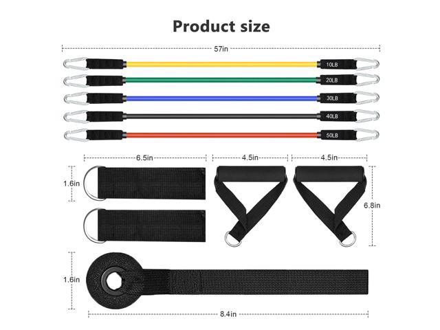 Resistance Bands Set, 150 lbs workout Bands,Exercise Bands,5 Tube ...