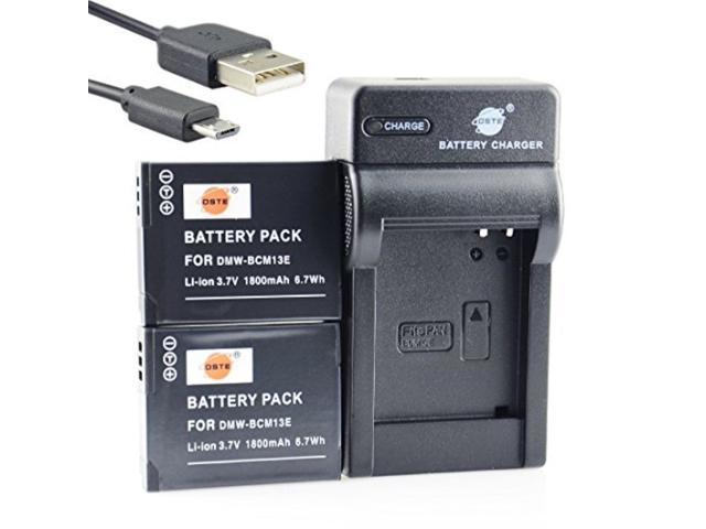 2-Pack DSTE DMW-BCM13E Li-ion Battery and Micro USB Charger Suit for Panasonic Lumix DMC-FT5 DMC-TS5 DMC-TZ37 DMC-TZ40 DMC-TZ41 DMC-ZS27 DMC-ZS30 