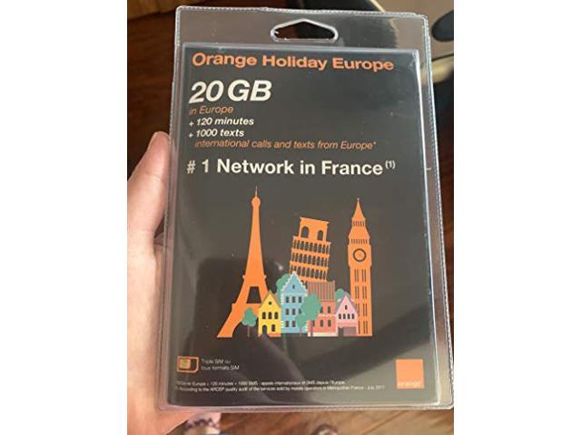 Significance Ten Lying Orange Holiday Europe Prepaid SIM Card 20GB(30GB till Oct 5th 2022)  Internet Data in 4G/LTE or 5G Data Tethering Allowed +120 MM =1000 Texts in  30 Countries in Europe (20GB+Pin+Holder) - Newegg.com