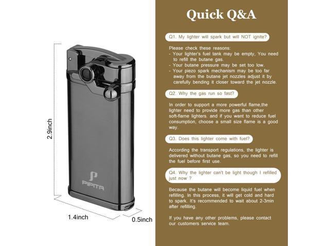 PIPITA Cigar Torch Lighter Gift Set,Windproof Triple Jet Flame Torch Cigar Lighter With Punch And Cutter Set, Refillable Buntane Gas Lighters (Without Gas) (Yellow - View #10