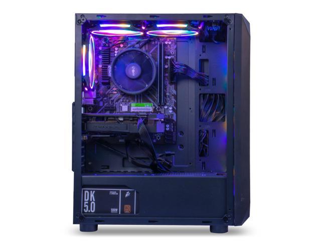 MXZ Gaming PC Computer AMD Ryzen 5 5500 3.6GHz,GTX 1650 4GB, B450, 8GGB  DDR4, NVME 500GB SSD, 6RGB Fans, WIFI & Win 10 Pro Ready, Gamer Desktop 