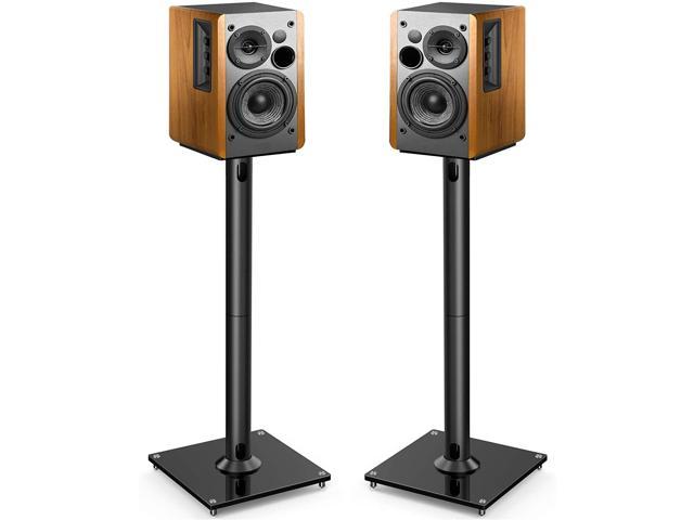 Universal Floor Speaker Stands (1 Pair) - 28 Inch Height for Surround Sound, Klipsch, Sony, Edifier, Yamaha, Polk & Other Bookshelf Speakers Weighing up to 22lbs