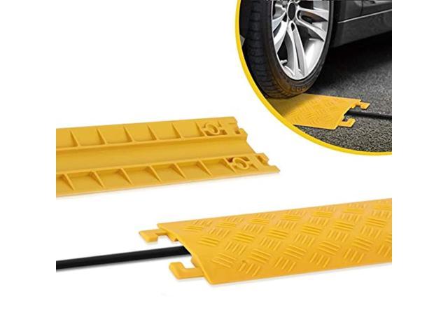 Photo 1 of durable cable ramp protective cover - 2,000 lbs max heavy duty drop over hose & cable track protector, safe in high walking traffic areas - cable concealer for outdoor & indoor use 1 PCS