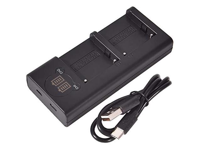 dste replacement for dual lcd battery charger compatible sony np-fm50 np-f550  np-f750 np-f970 np-fm500h as np-fm30 np-fm51 np-qm50 np-qm51 np-fm55h  battery with type-c and micro-us 