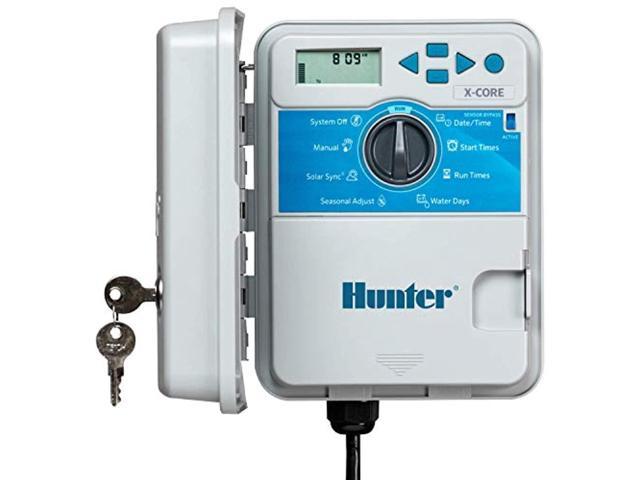 hunter xc600 x-core 6-station outdoor irrigation controller, small, gray