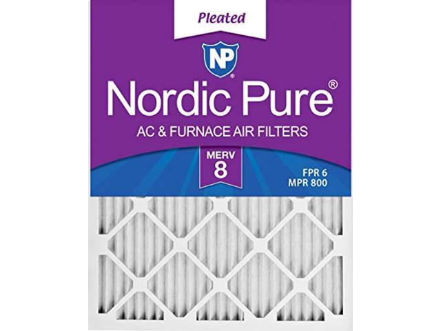 Nordic Pure 20x30x1 MERV 8 Pleated AC Furnace Air Filters 2 Pack