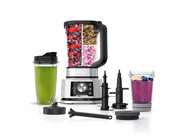 Photo 1 of Ninja SS351 Foodi Power Blender & Processor System 1400 WP Smoothie Bowl Maker & Nutrient Extractor* 6 Functions for Bowls, Spreads, Dough & More, smartTORQUE, 72-oz.** Pitcher & To-Go Cups, Silver
