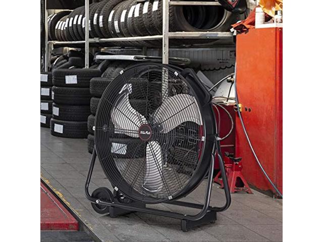 Photo 1 of **UNABLE TO TEST**  xtremepowerus 24" inch high velocity flow floor fan rolling drum shop fan garage adjustable speed air flow with built-in wheel