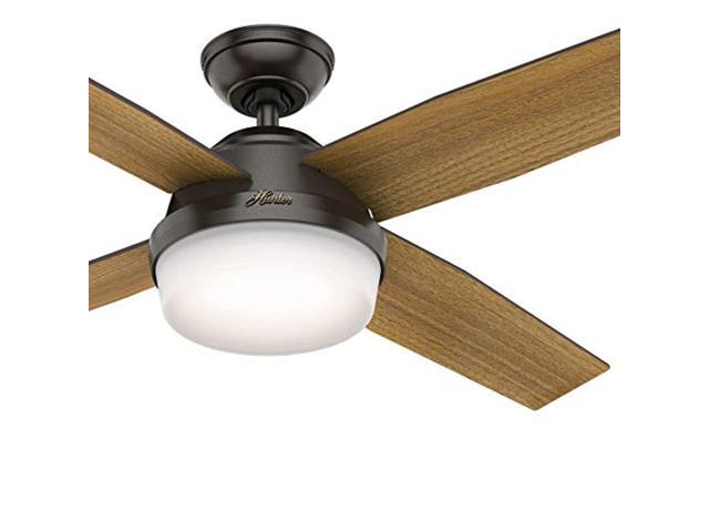 Noble Bronze Hunter Fan 52 in Low Profile Ceiling Fan with Remote Control 