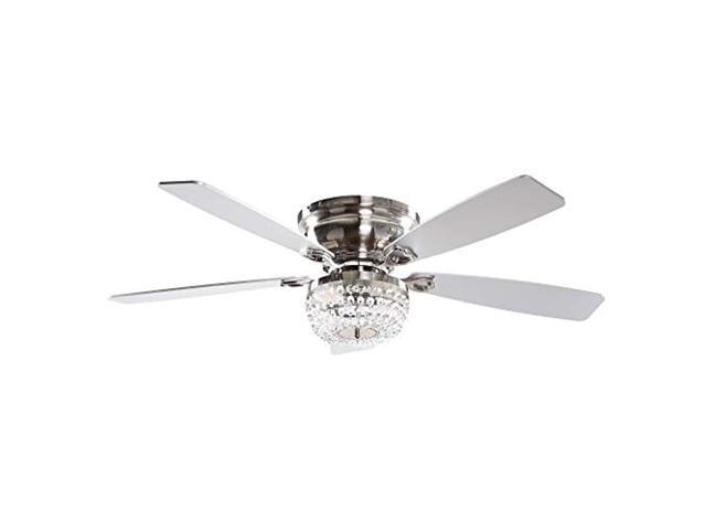 Ceiling Fan with Light 60 in LED Indoor Brushed Nickel Remote Control Reversible 